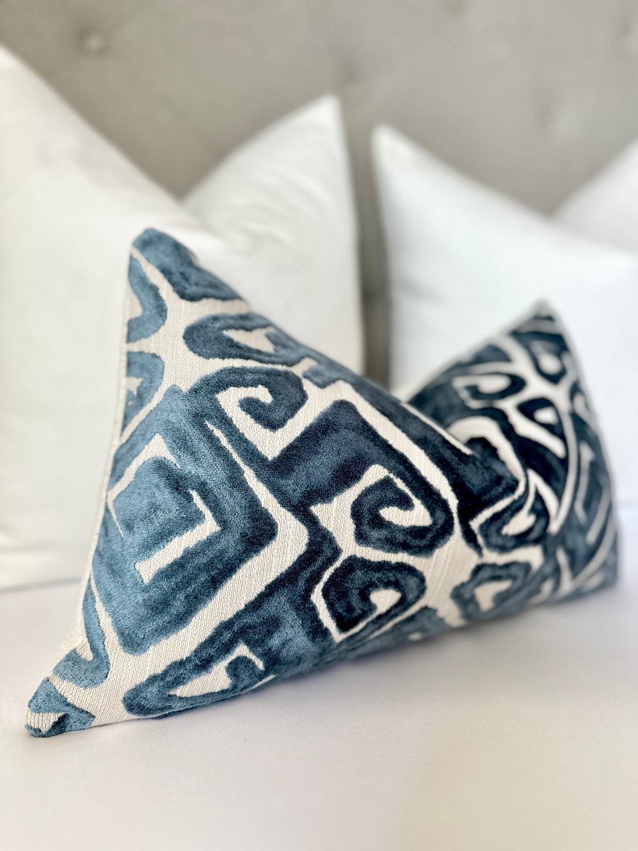 Marine blue velvet pillow cover CONCELLI DECOR