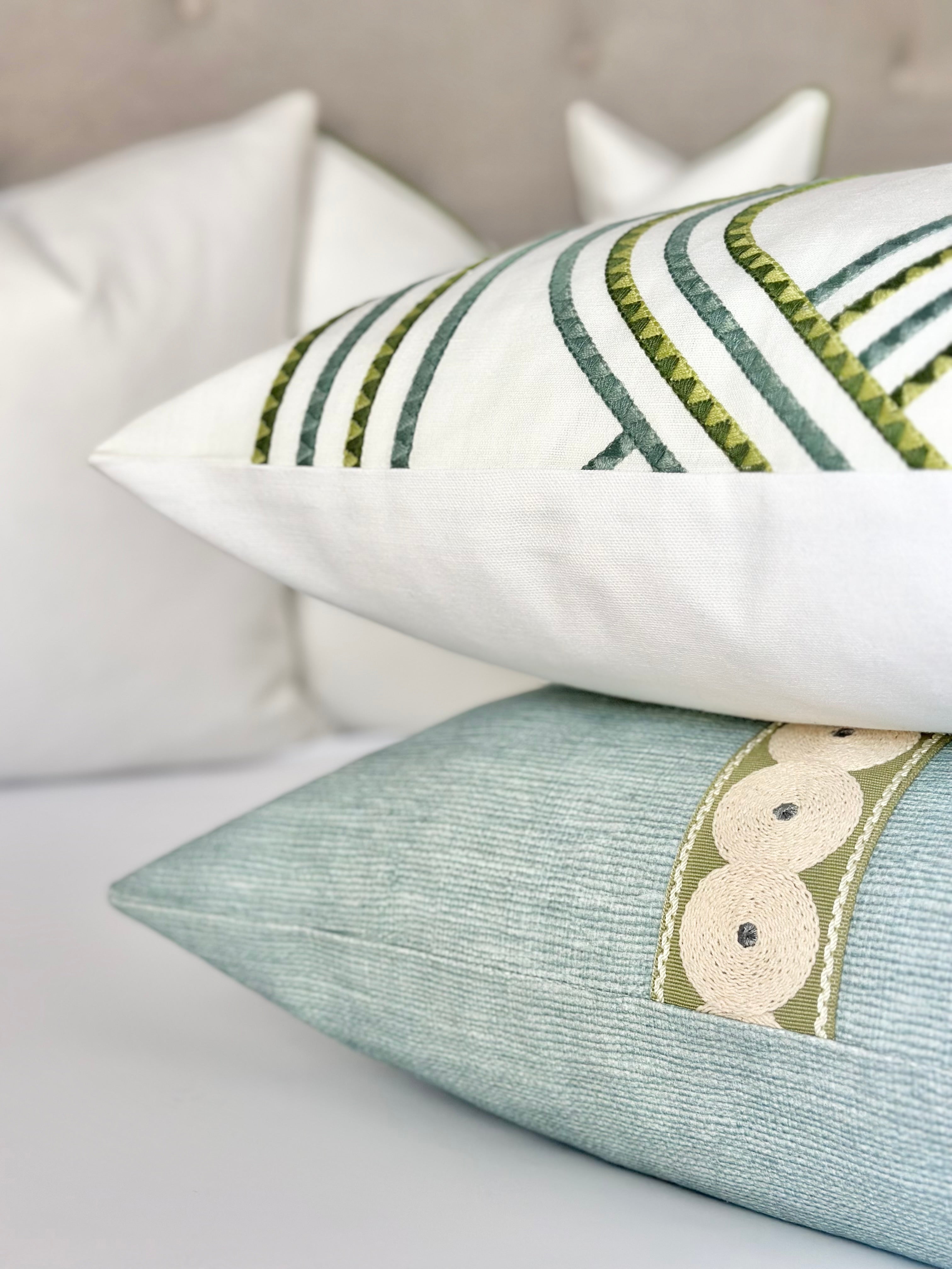 Coastal seaglass - green throw pillow cover