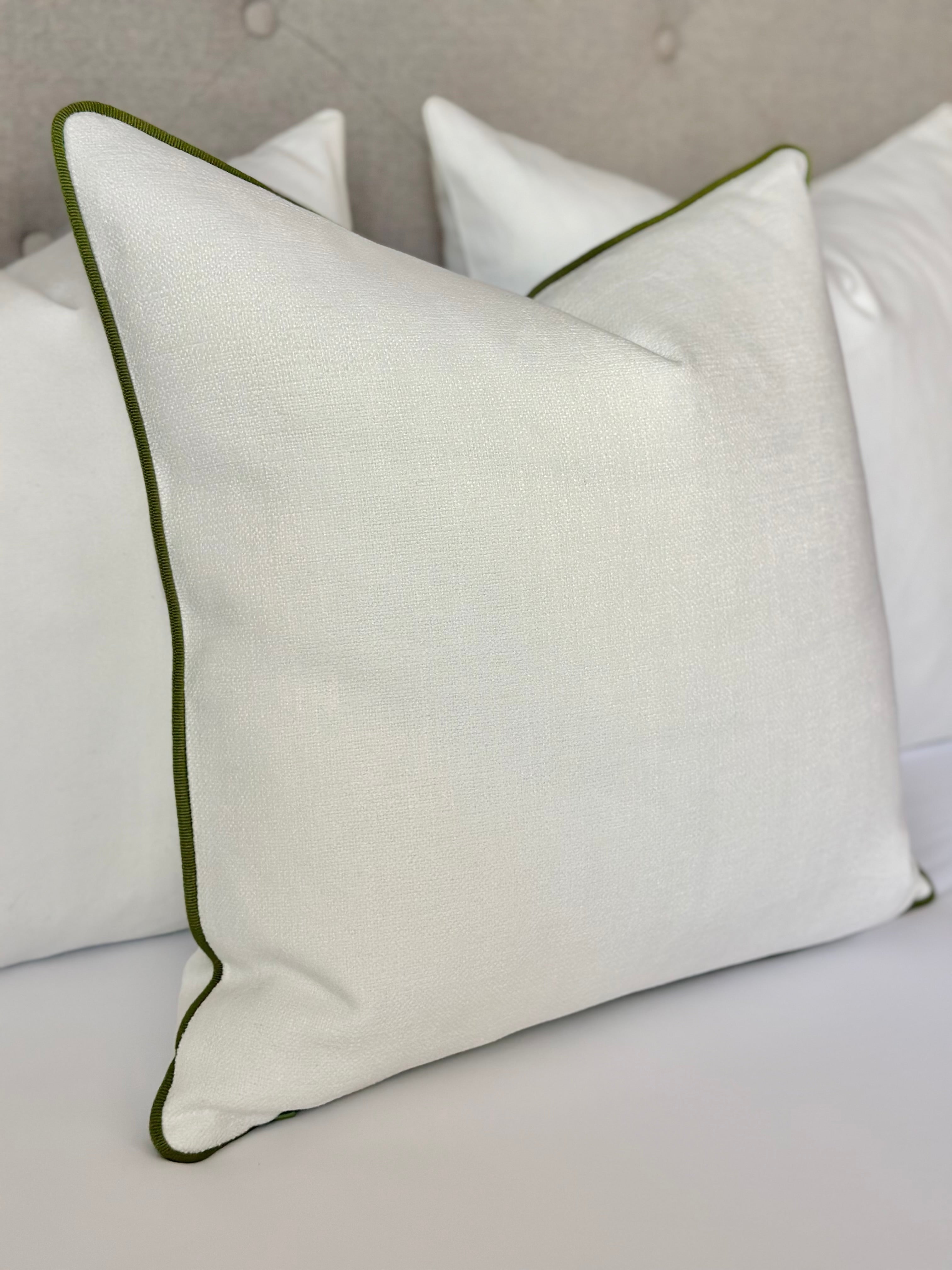 Modern White Chenille pillow cover