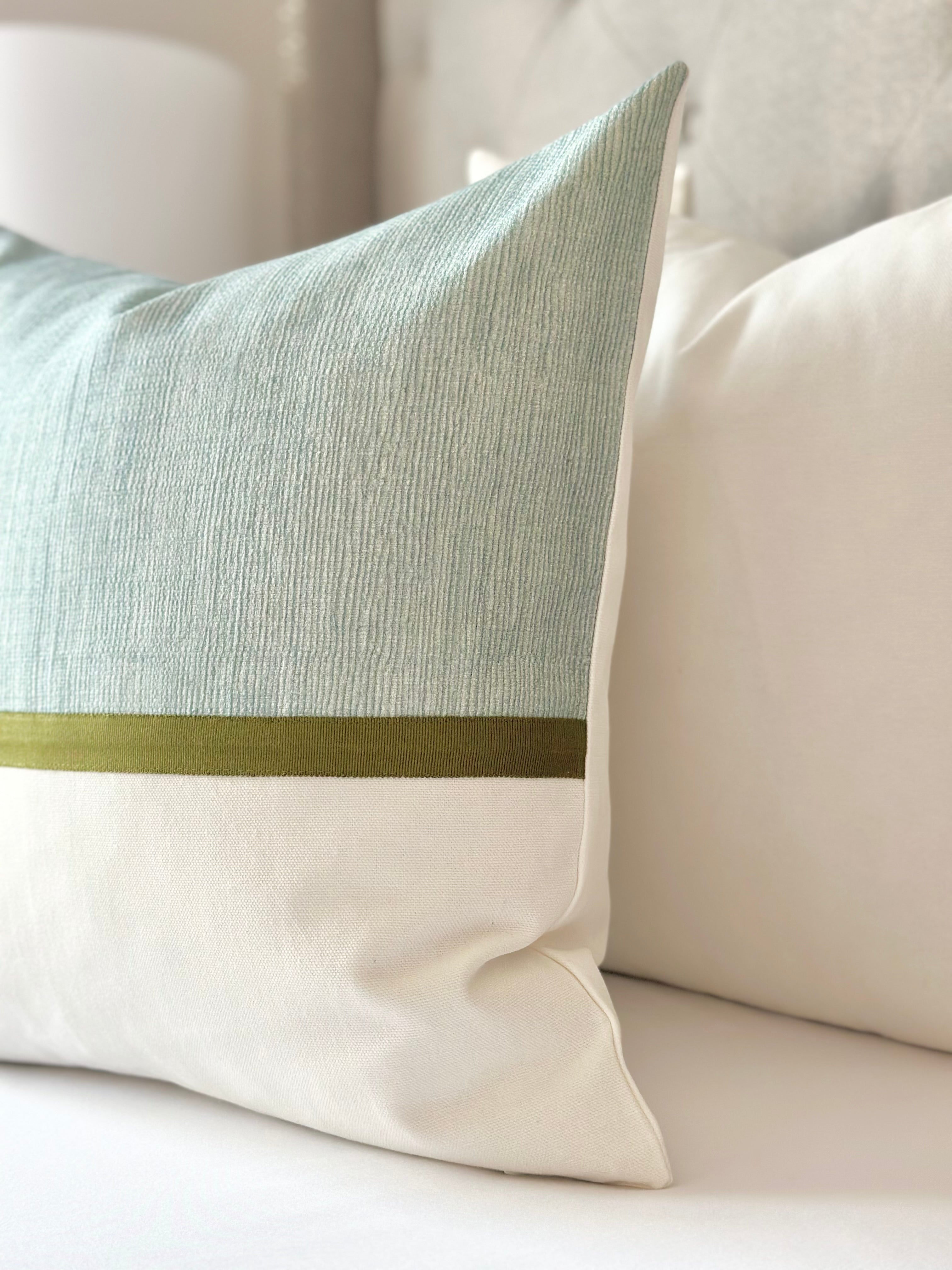 Modern Seaglass | White pillow cover Olivia