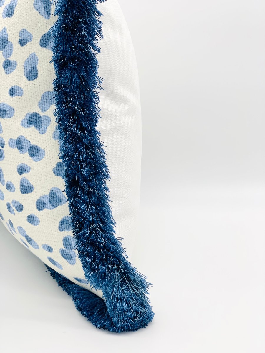 Blue leopard pillow cover