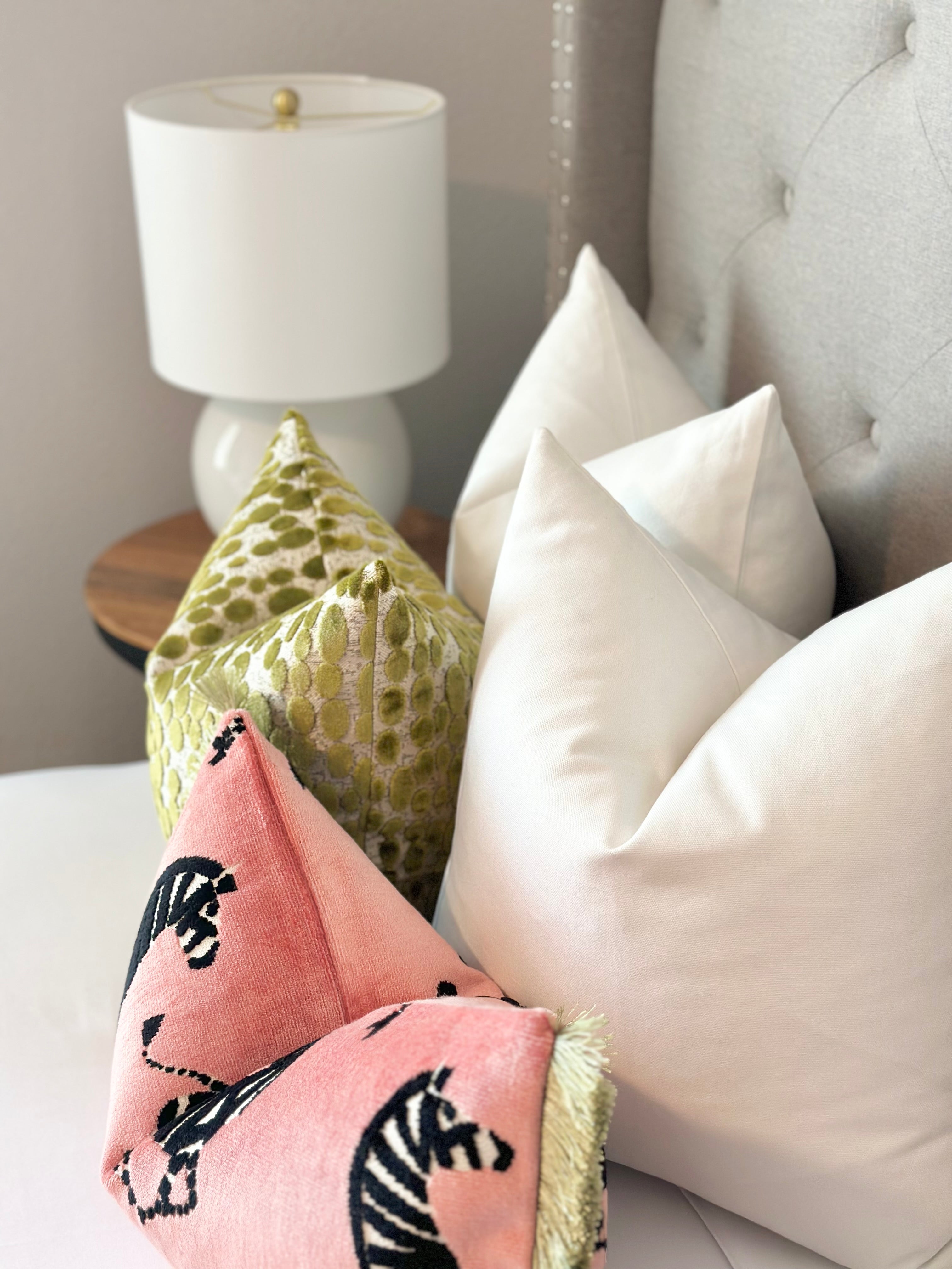 Pink velvet pillow cover Zebra