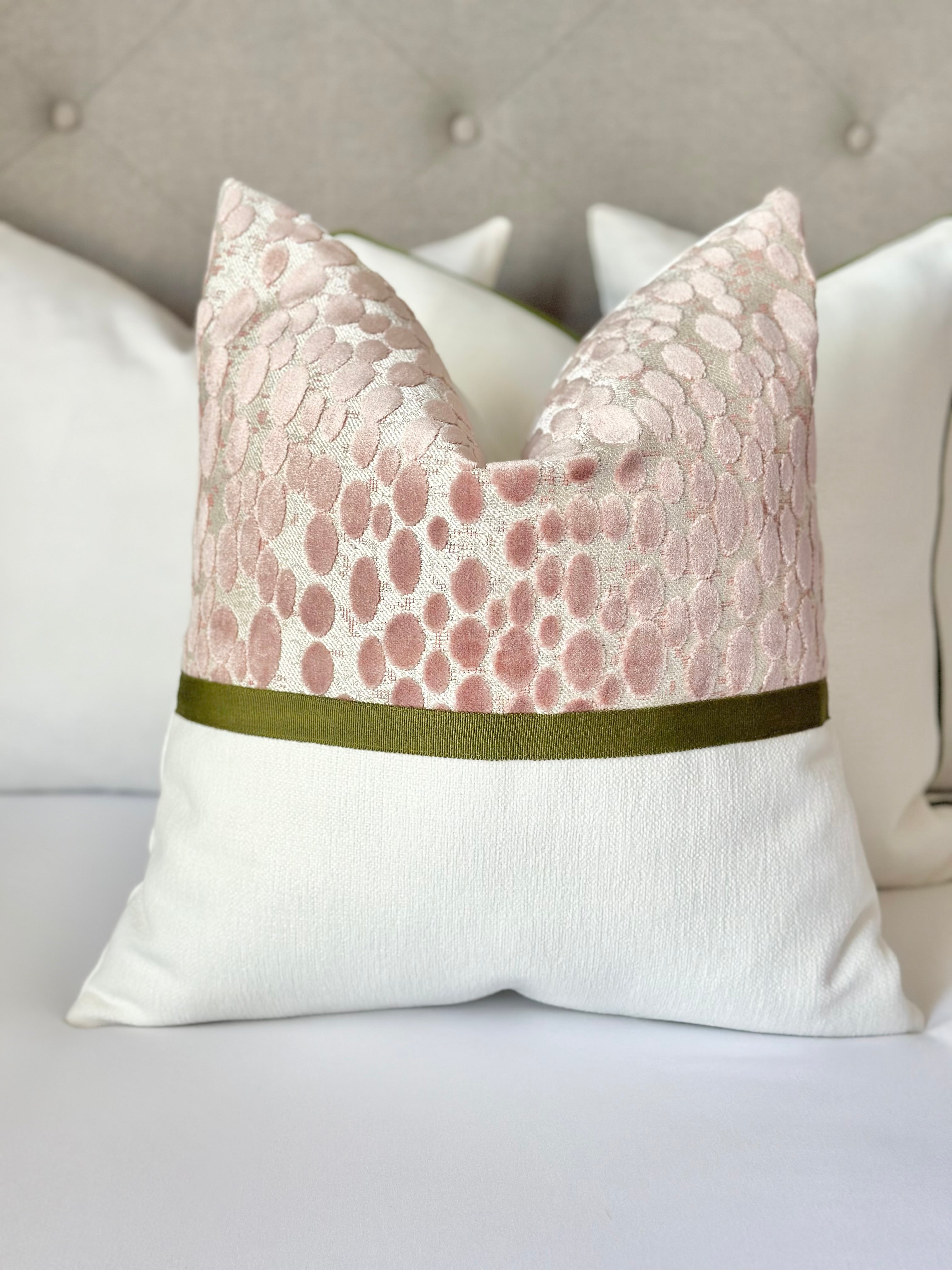 Handmade store Soft Blush chenille 20x20 throw pillow