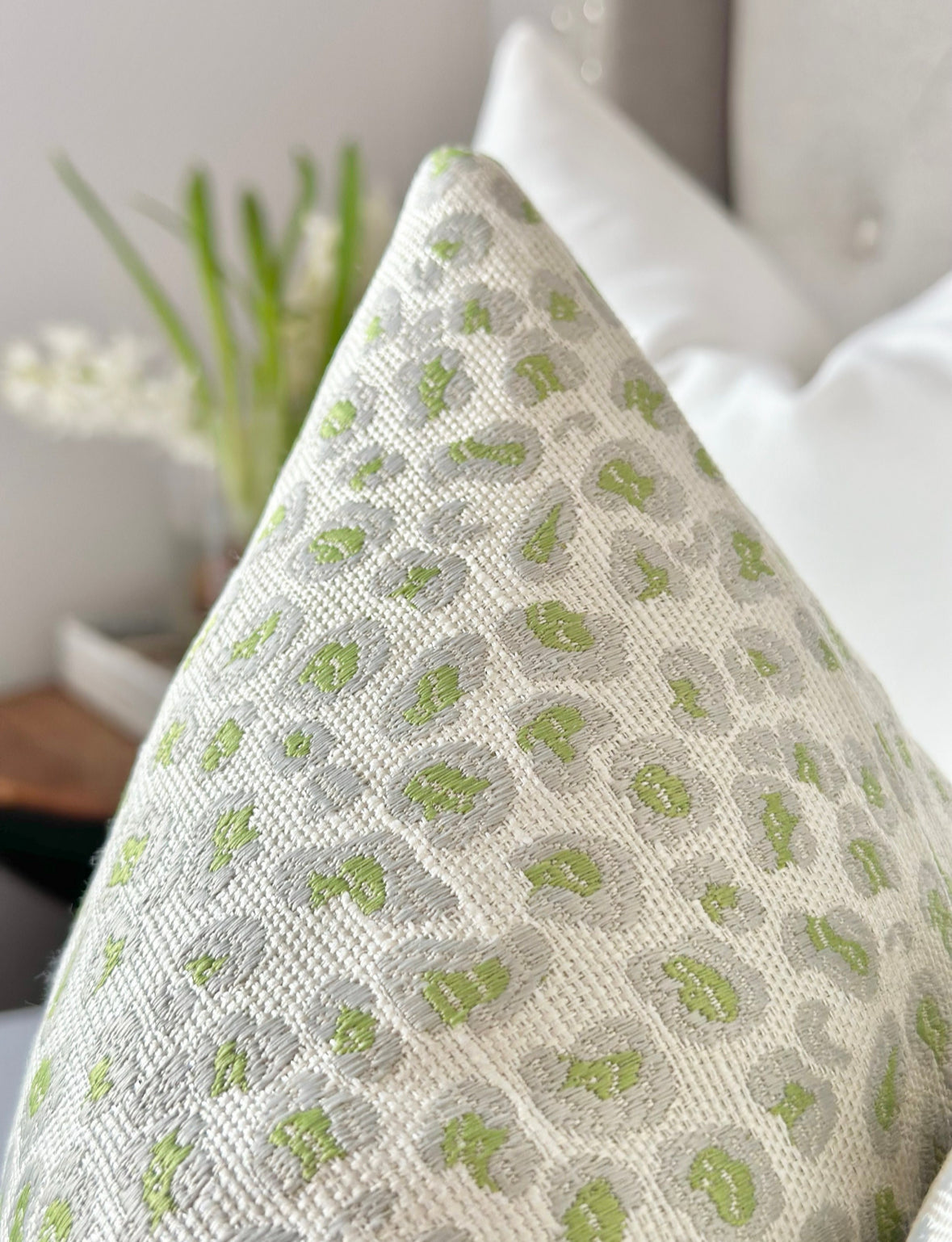 Lime Green Silky Leopard Throw Pillow Cover