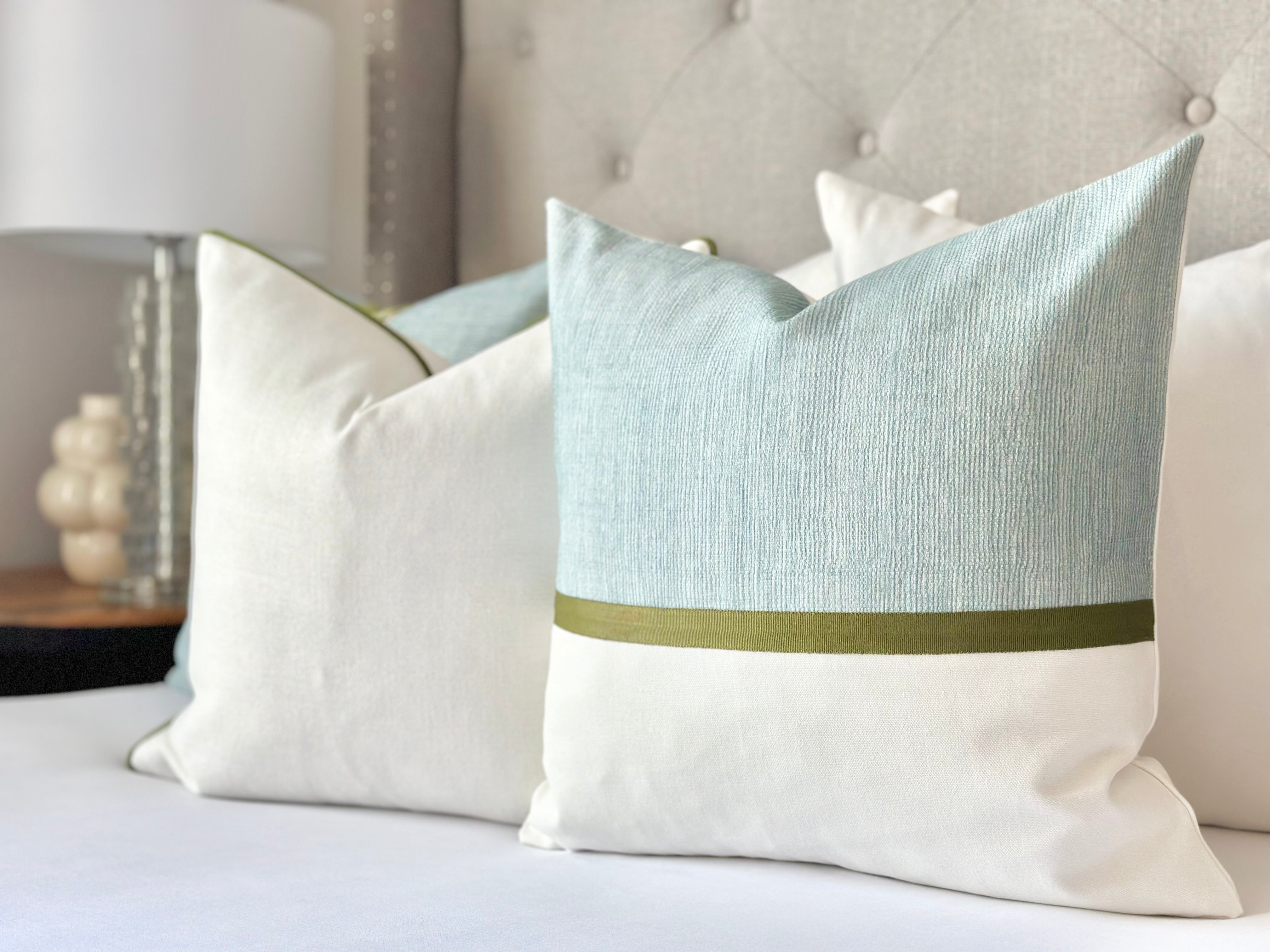 Modern Seaglass | White pillow cover Olivia