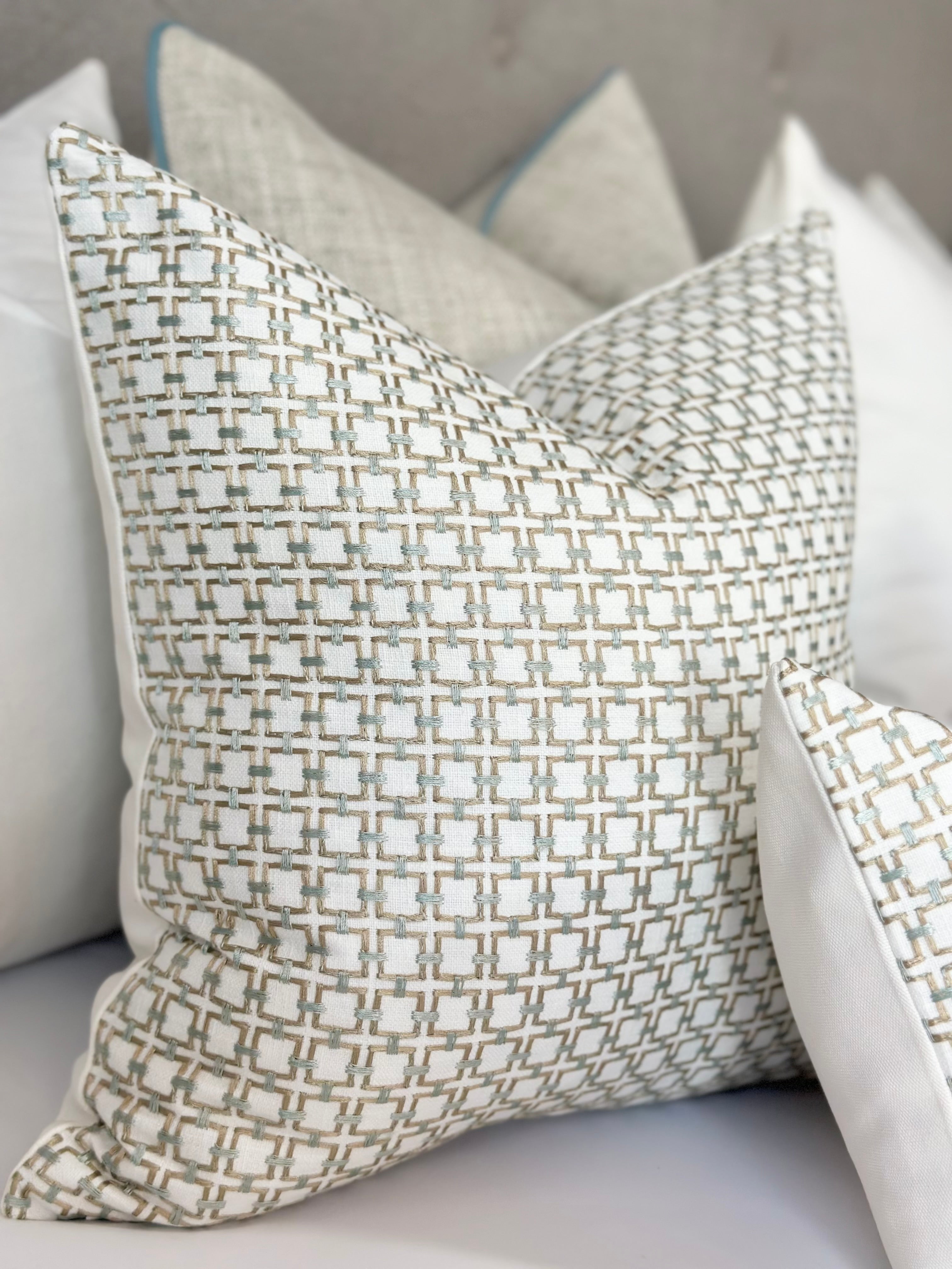 Niki embroidery accent throw pillow cover