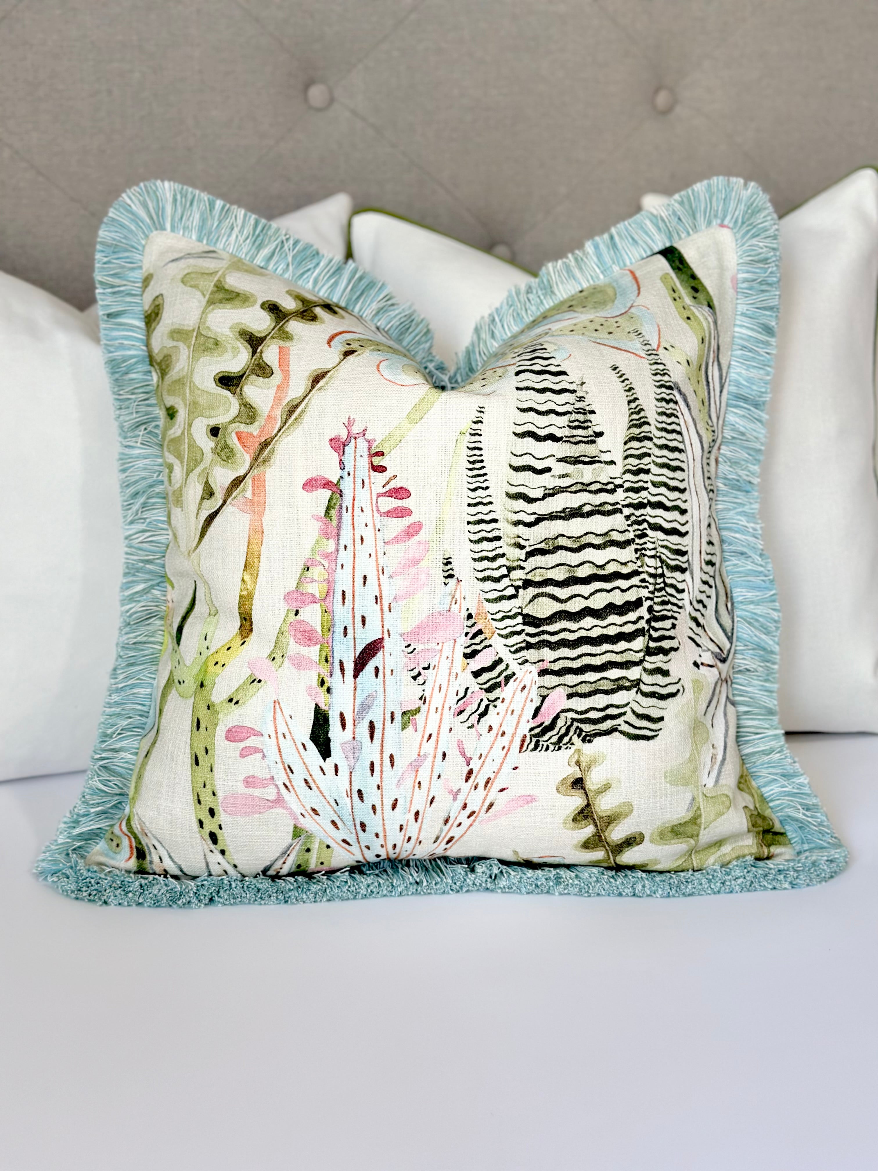 Pastel Coral Throw pillow cover Serena