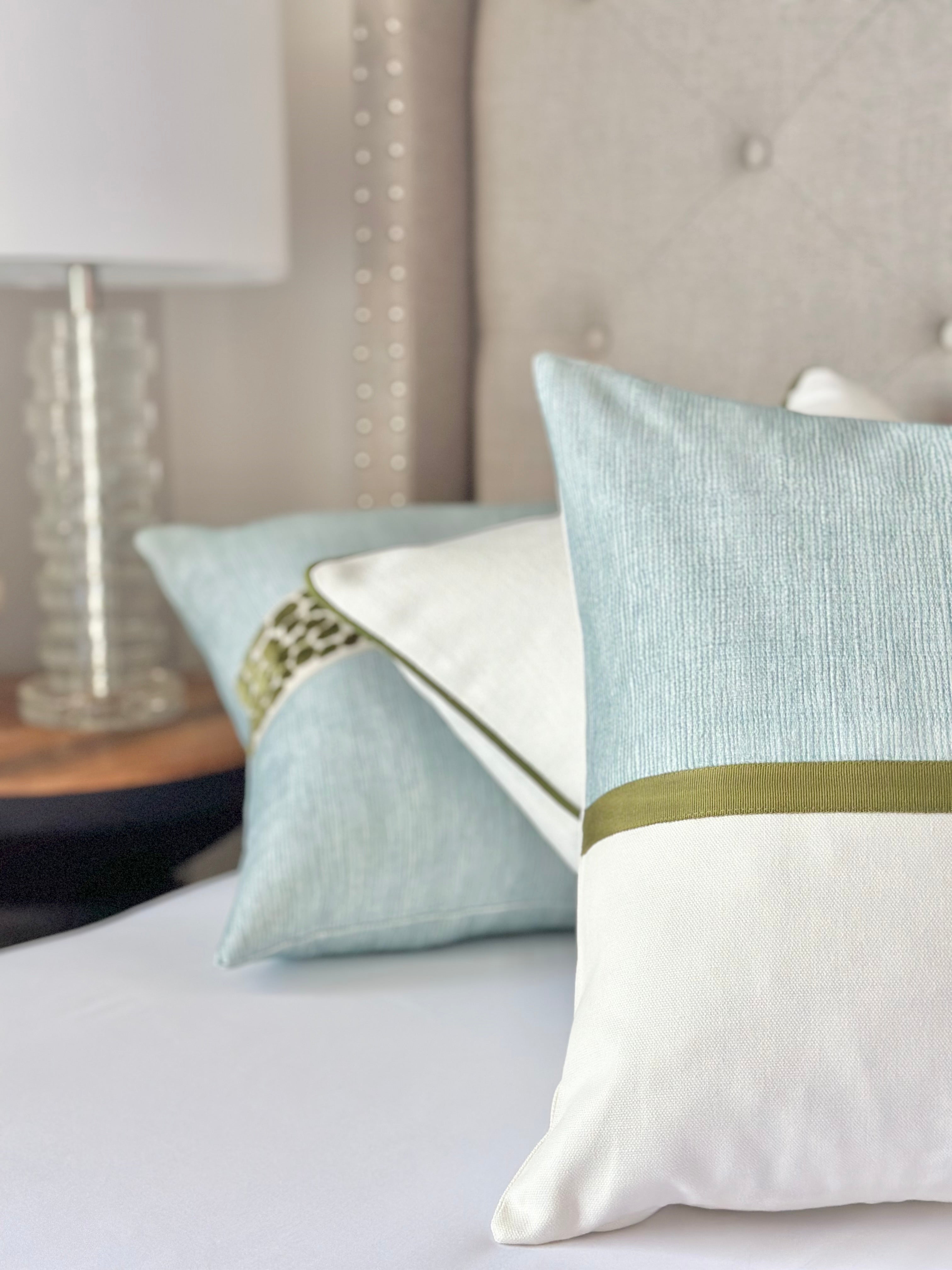 Modern Seaglass | White pillow cover Olivia