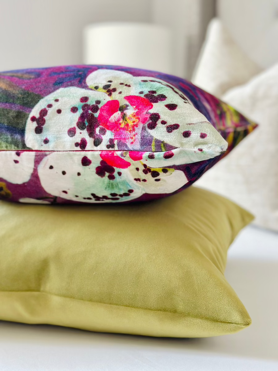 Magenta velvet Florentina pillow cover