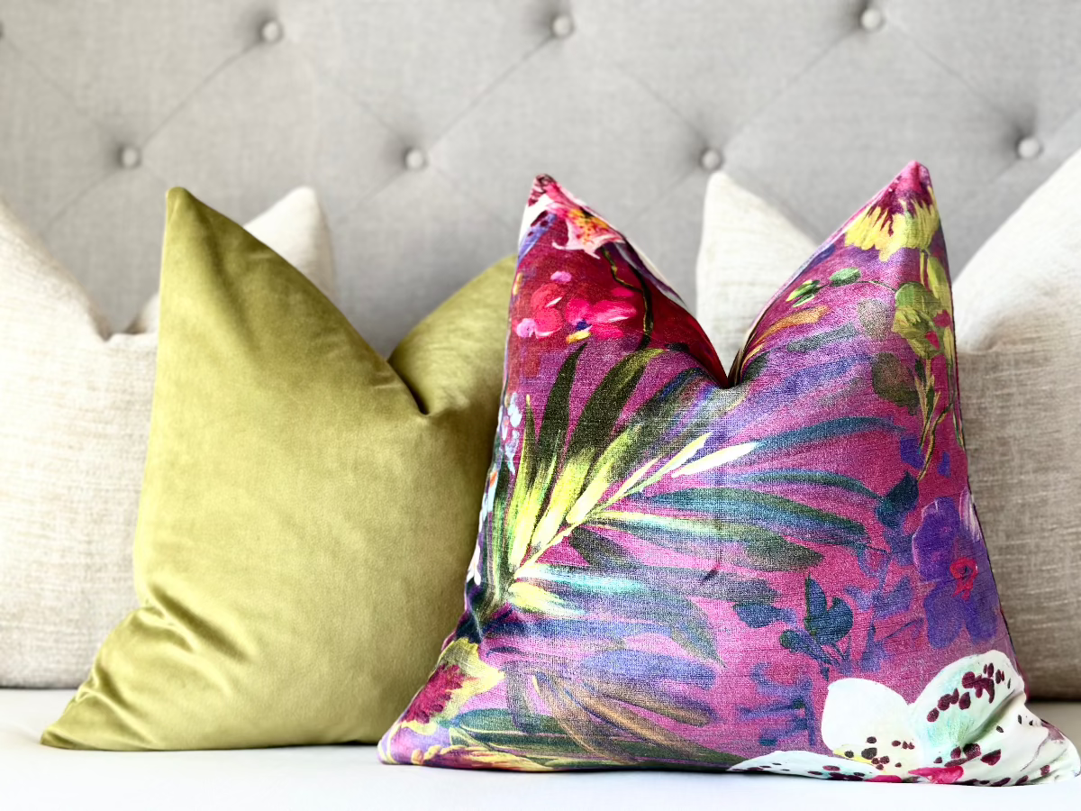 Magenta velvet Florentina pillow cover